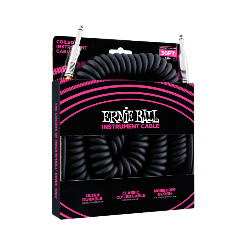 Ernie Ball 6044 Kabel instrumentalny spiralny prosty/prosty 9.14 m