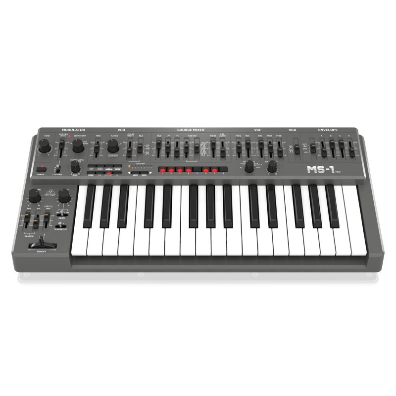 Behringer MS-1 MK II-GY Syntezator analogowy - 2 - Syntezatory - Monofoniczny syntezator z oryginalnym oscylatorem 3340. Wersja 