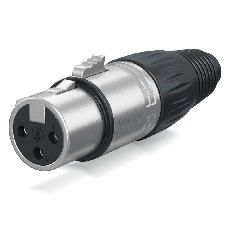 Behringer X3F-SR XLR 3-pin żeński, srebrny - 4 - Złącza, wtyki, przejściówki - Behringer X3F-SR – złącze XLR żeńskie w metalowej