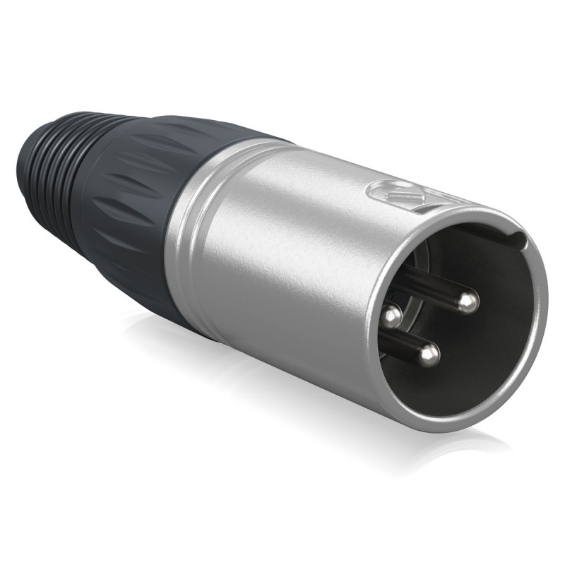 Behringer X3M-SR XLR 3-pin męski, srebrny - 3 - Złącza, wtyki, przejściówki - Behringer X3M-SR – złącze XLR męskie w metalowej o