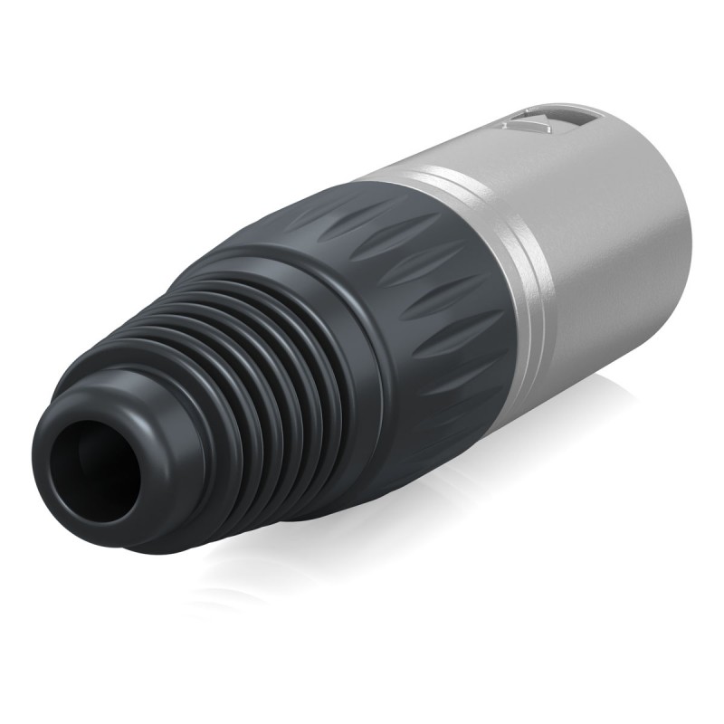 Behringer X3M-SR XLR 3-pin męski, srebrny - 4 - Złącza, wtyki, przejściówki - Behringer X3M-SR – złącze XLR męskie w metalowej o