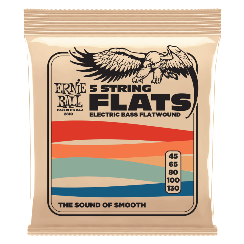 Ernie Ball EB2810 - struny do gitary basowej - 1 - Struny basowe - GROUP V Zestaw 5 strun do gitary basowej z serii FLATWOUND BA