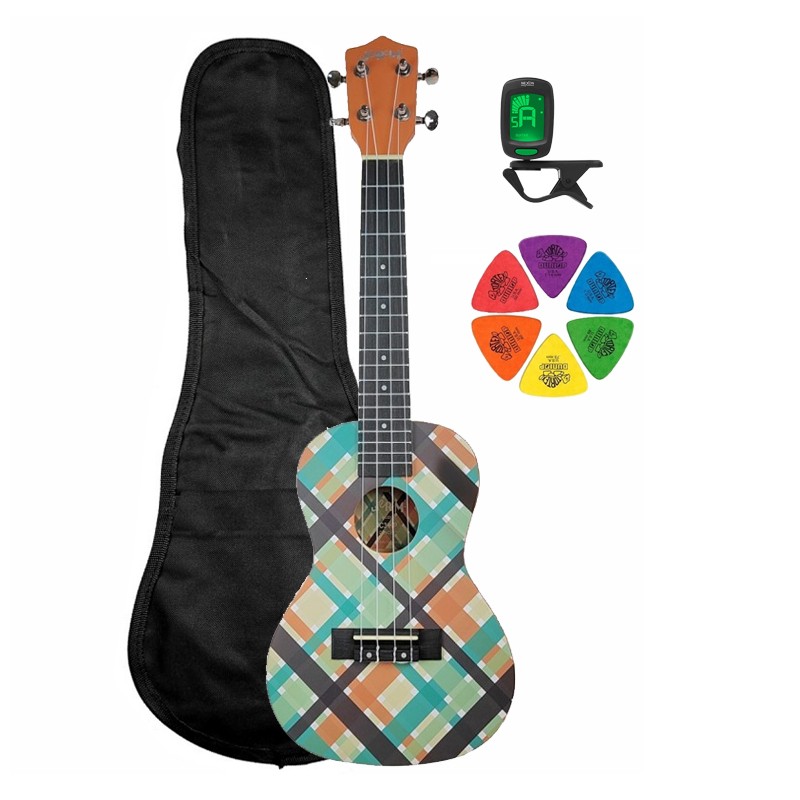 Ukulele koncertowe Jeremi C3-KP + pokrowiec + pasek + kostki