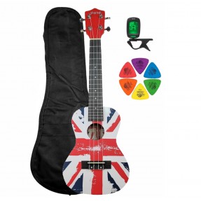 Ukulele koncertowe Jeremi C3-EN UK + pokrowiec + pasek + kostki