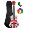 Ukulele koncertowe Jeremi C3-EN UK + pokrowiec + pasek + kostki