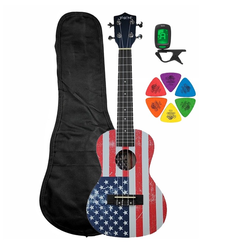Ukulele koncertowe Jeremi C3-AM USA + pokrowiec + pasek + kostki