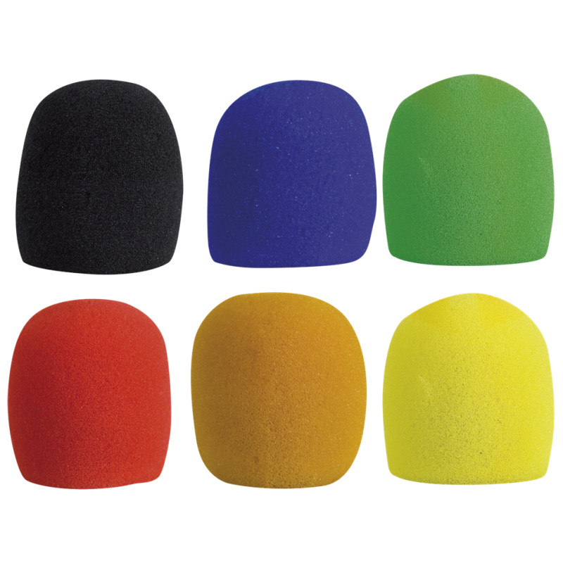 Showgear DWS-56 Mic. Wind Screen Set - gąbki mikrofonowe kolor 6 szt. - 1 - Gąbki mikrofonowe - Showgear DWS-56 - Mic. Wind Scre