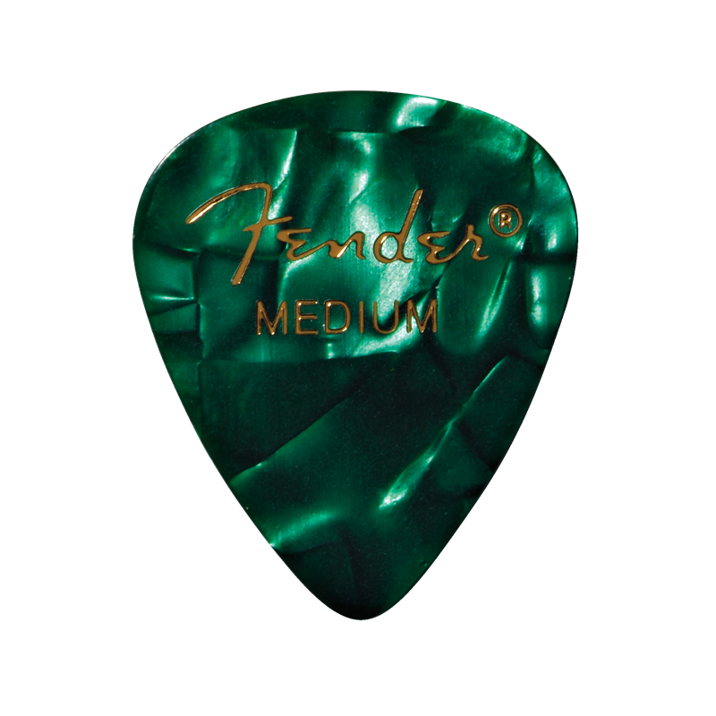 Fender Premium Celluloid 351 Shape Picks, Medium, Green Moto, 144-Pack - 1