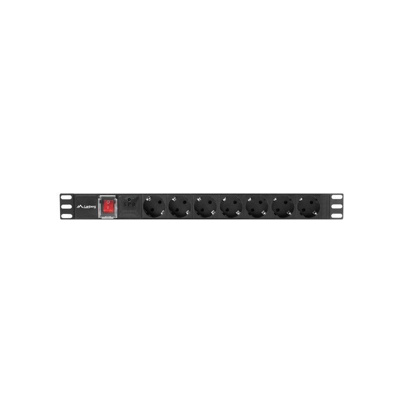 Lanberg PDU PDU 19 1U10A7X2 - Listwa zasilająca rack - 2 - Zasilacze sieciowe - Listwa zasilająca rack Lanberg PDU PDU 19 1U10A7