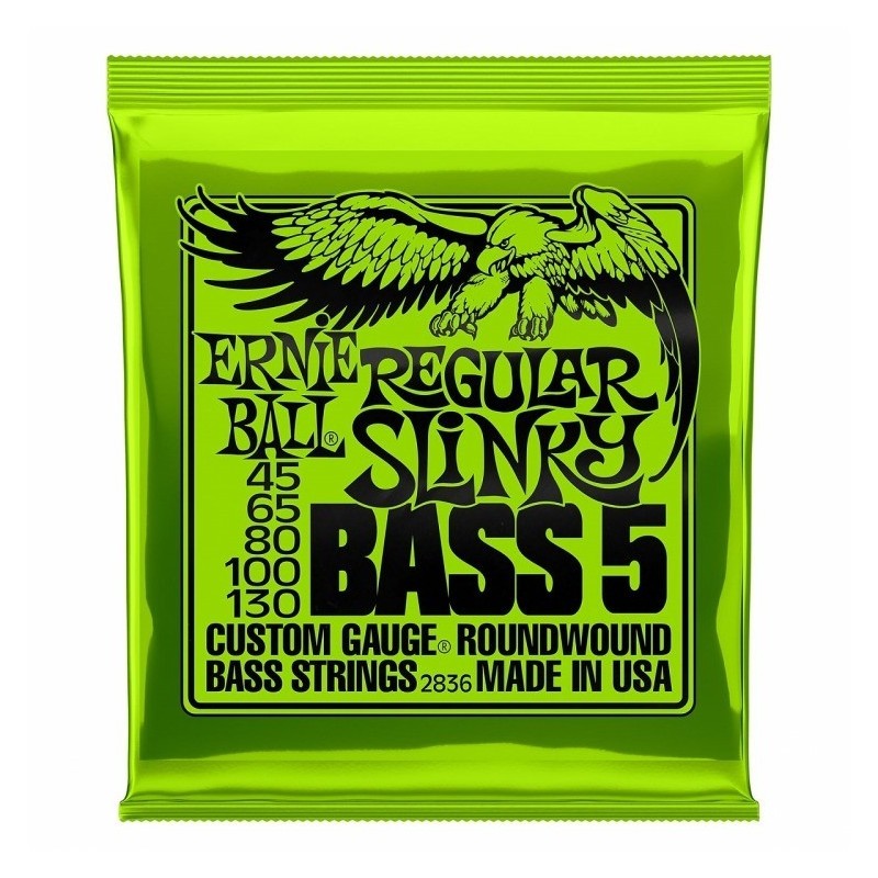 Struny Ernie Ball 2836 do gitary basowej w zestawie korbka + tuner + 6 kostek + pojemnik