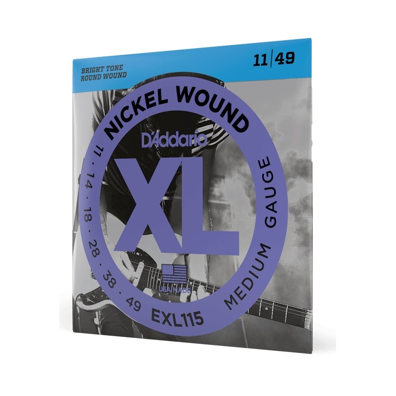Struny D'Addario EXL115 do gitary elektrycznej w zestawie korbka + tuner + 6 kostek + pojemnik