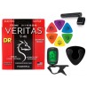 Struny DR VTE 09-46 do gitary elektrycznej w zestawie korbka + tuner + 6 kostek + pojemnik