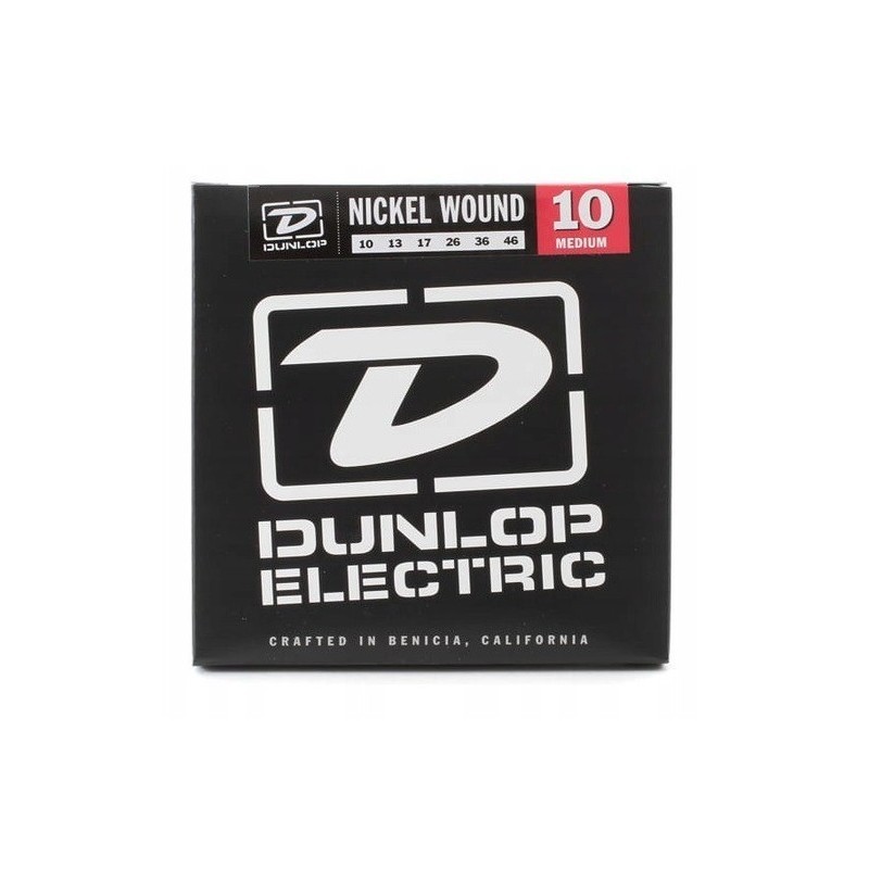 Struny Dunlop do gitary elektrycznej w zestawie korbka + tuner + 6 kostek + pojemnik
