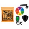 Struny Ernie Ball 2222 do gitary elektrycznej w zestawie korbka + tuner + 6 kostek + pojemnik