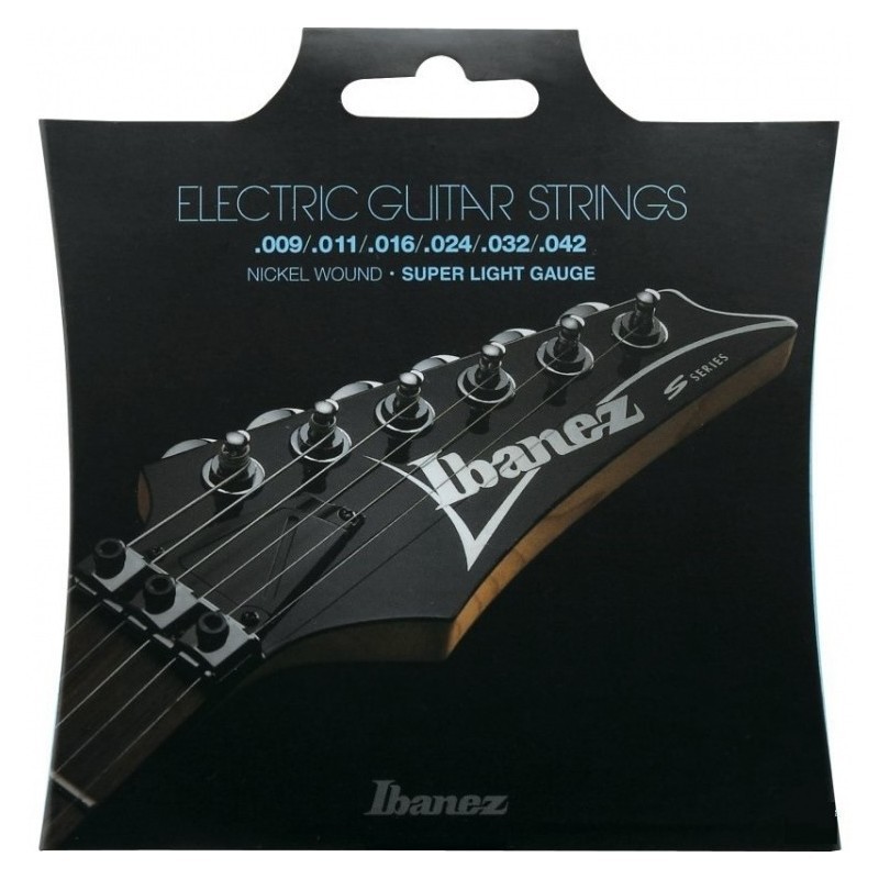 Struny Ibanez IEGS6 do gitary elektrycznej w zestawie korbka + tuner + 6 kostek + pojemnik