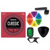Struny D'Addario EJ27N do gitary klasycznej w zestawie korbka + tuner + 6 kostek + pojemnik