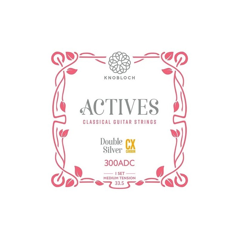 Struny Knobloch 300ADC do gitary klasycznej w zestawie korbka + tuner + 6 kostek + pojemnik
