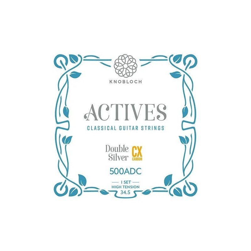 Struny Knobloch 500ADC do gitary klasycznej w zestawie korbka + tuner + 6 kostek + pojemnik
