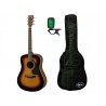 Gitara akustyczna Yamaha F370 TBS + pokrowiec + tuner - zestaw gitarowy