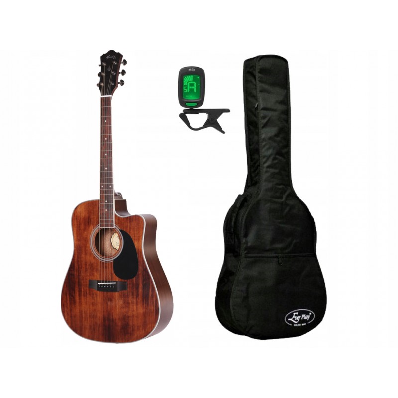 Gitara akustyczna Mantic AG-10SC + pokrowiec + tuner - zestaw gitarowy