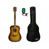 Gitara akustyczna Lag T118D-BRS + pokrowiec + tuner - zestaw gitarowy
