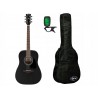 Gitara akustyczna Ibanez AW84-W + pokrowiec + tuner - zestaw gitarowy