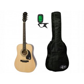 Gitara akustyczna Epiphone DR-100 NA + pokrowiec + tuner - zestaw gitarowy