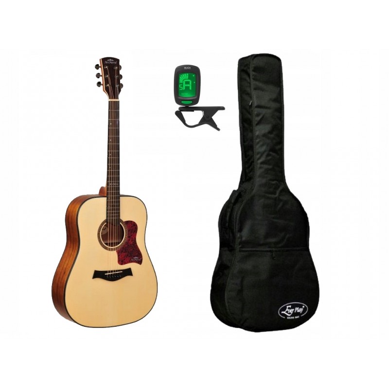 Gitara akustyczna Arsnova AN-700 + pokrowiec + tuner - zestaw gitarowy