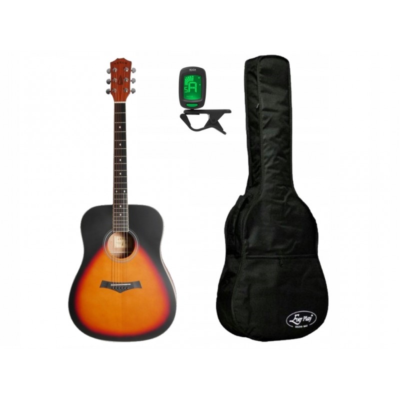 Gitara akustyczna Arrow Bronze SB + pokrowiec + tuner - zestaw gitarowy
