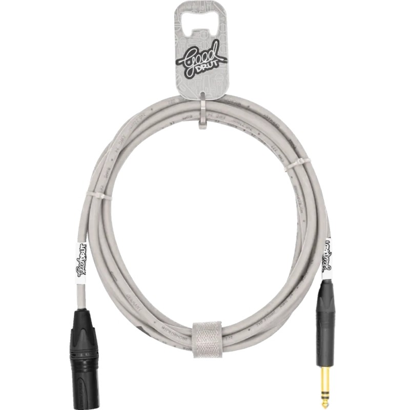 GoodDrut GDB TRSXM 6-1-1 - Kabel audio Jack TRS x XLR-M biały - 6m