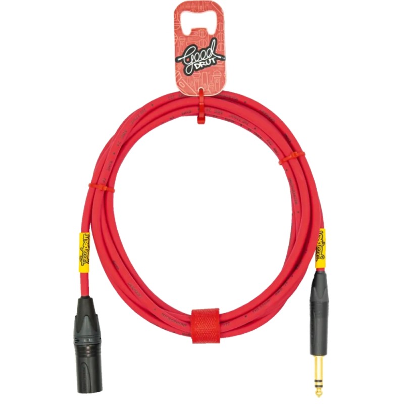 GoodDrut GDR TRSXM 6 - Kabel audio Jack TRS x XLR-M malinowy - 6m