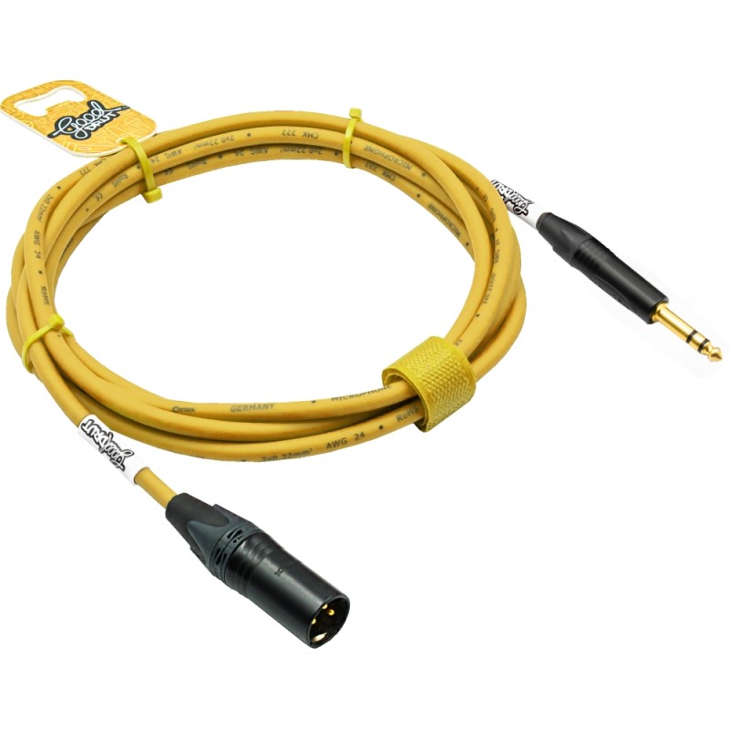 GoodDrut GDY TRSXM 3 - Kabel audio Jack TRS x XLR-M żółty - 3m