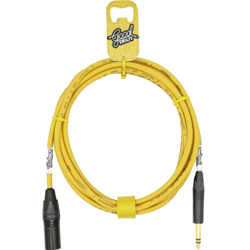 GoodDrut GDY TRSXM 6 - Kabel audio Jack TRS x XLR-M żółty - 6m