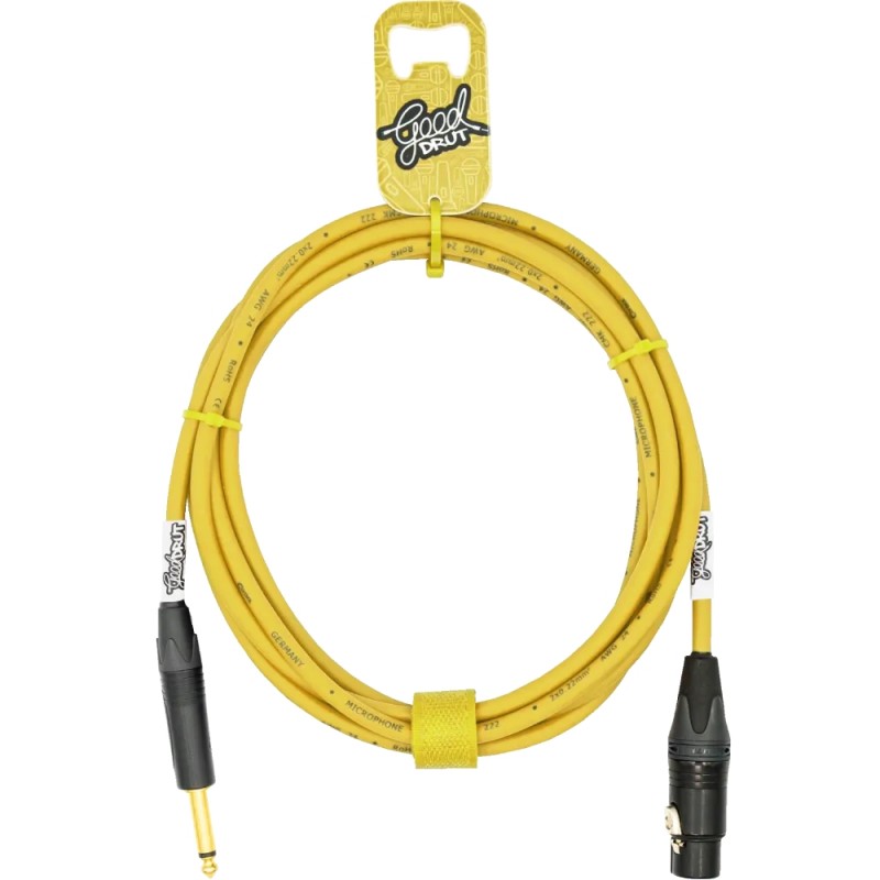 GoodDrut GDY TSXF 10 - Kabel audio Jack x XLR-F żółty - 10m