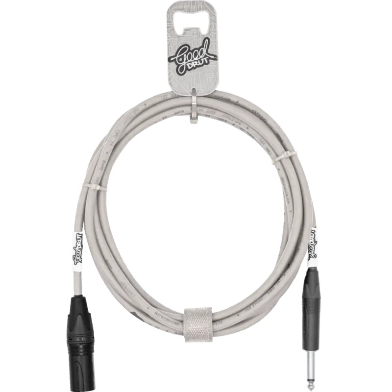 GoodDrut GDB TSXM 2-1-1 - Kabel audio Jack x XLR-M biały - 2m