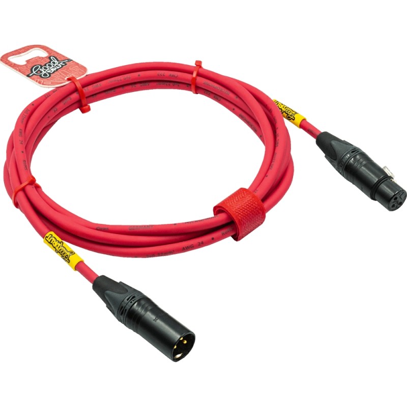 GoodDrut GDR XMXF 3 - Kabel mikrofonowy XLR x XLR malinowy - 3m