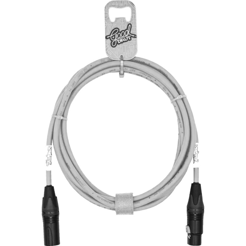 GoodDrut GDB XMXF 7-1-1 - Kabel mikrofonowy XLR-M x XLR-F biały - 7m