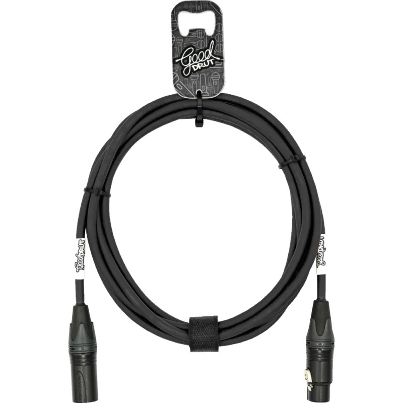 GoodDrut GDBK XMXF 1 - Kabel mikrofonowy XLR-M x XLR-F czarny - 1m