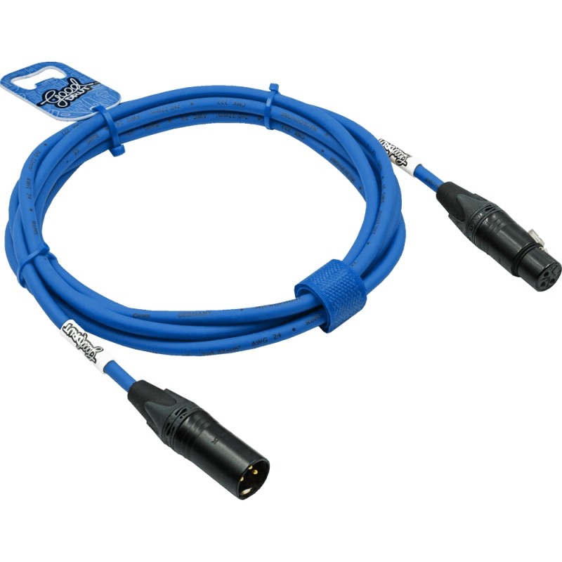 GoodDrut GDB XMXF 20 - Kabel mikrofonowy XLR-M x XLR-F niebieski - 20m