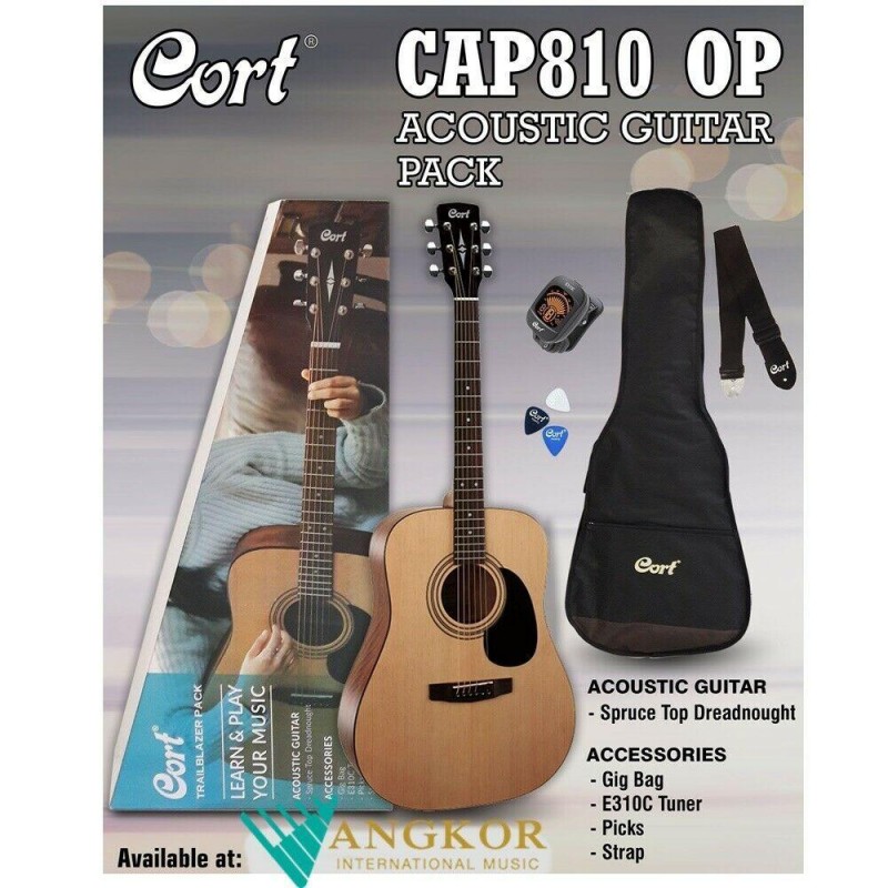 Cort CAP-810 OP NS zestaw gitarowy, gitara akustyczna, akcesoria - 4 - Zestawy gitarowe - Zestaw gitarowy składający się z gitar