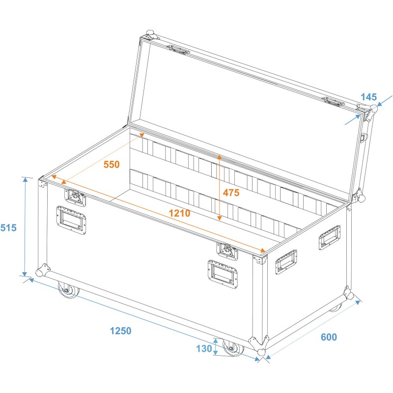 ROADINGER Tour Case 120cm na kółkach - case, skrzynia - 5 - Racki, cases - 