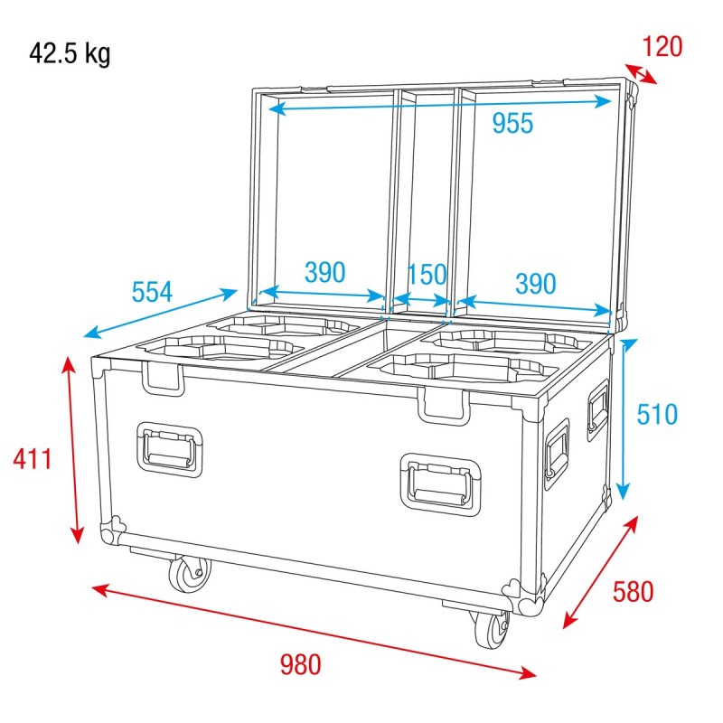 Showtec Skrzynia transportowa dla 4x Xpression 2000