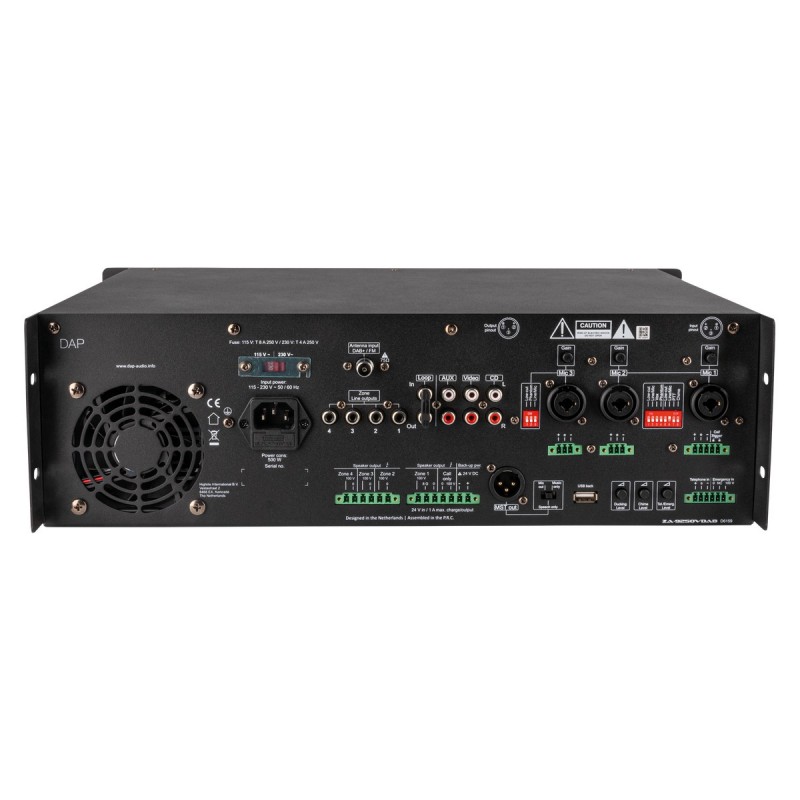 DAP Audio ZA-9250VDAB - Wzmacniacz miksujący z regulowaną głośnością strefową