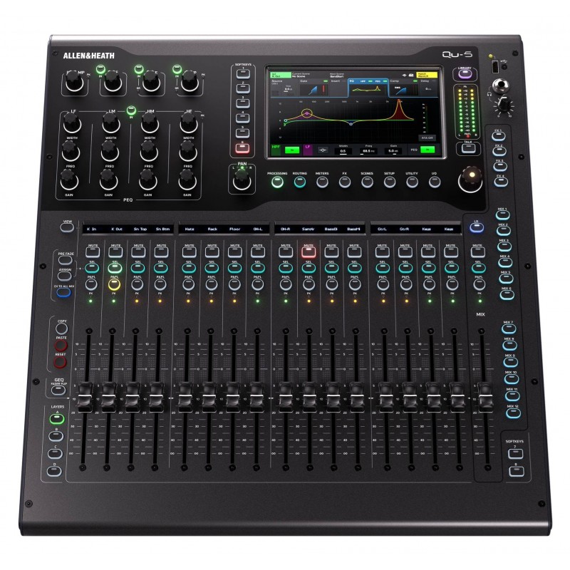 Allen & Heath QU-5 - mikser cyfrowy - 1 - Miksery cyfrowe - Mikser cyfrowy Allen & Heath QU-5 to 38-kanałowa cyfrowa konsola mik