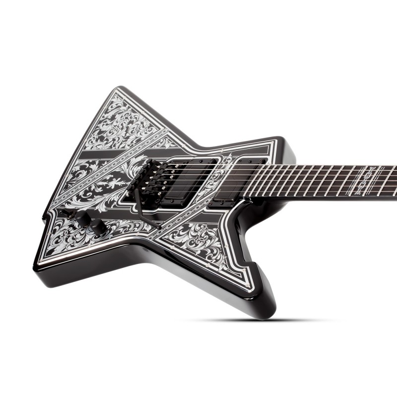 Schecter E-1 FR Przym Palladium Gloss Black - Gitara elektryczna