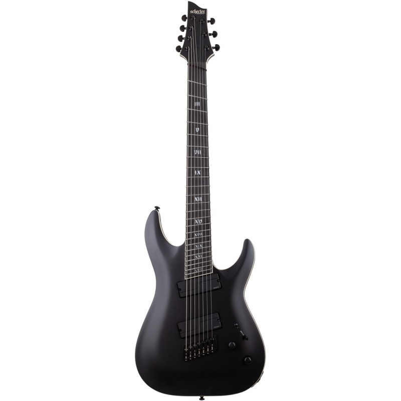 Schecter C-7 Mulitscale SLS Elite Evil Twin Satin Black - Gitara elektryczna