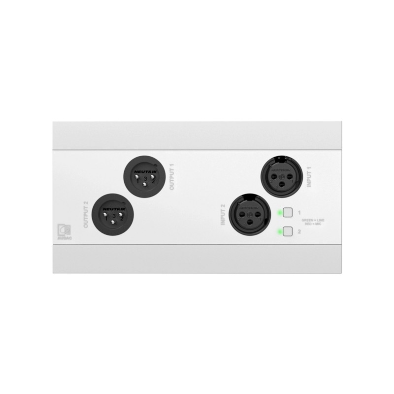Audac NWP222/W - Panel ścienny 2x XLR (wej. i wyj.) + BT (wersja biała)