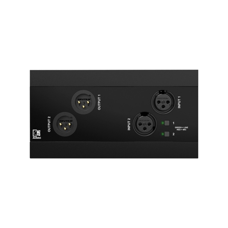 Audac NWP222/B - Panel ścienny 2x XLR (wej. i wyj.) + BT (wersja czarna)