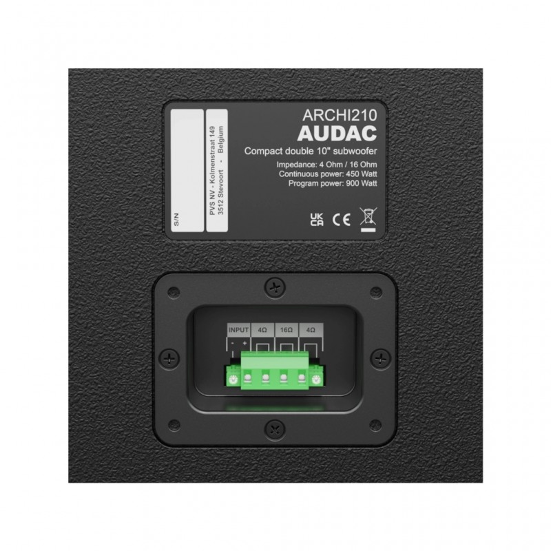 Audac ARCHI210/B - Subwoofer kompaktowy podwójny 10-calowy (wersja czarna)