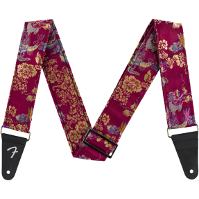 Fender Satin Dragon Strap, Wine Pasek gitarowy - 1 - Pasy, paski - Dzięki końcówkom z prawdziwej skóry i metalowym elementom, pa